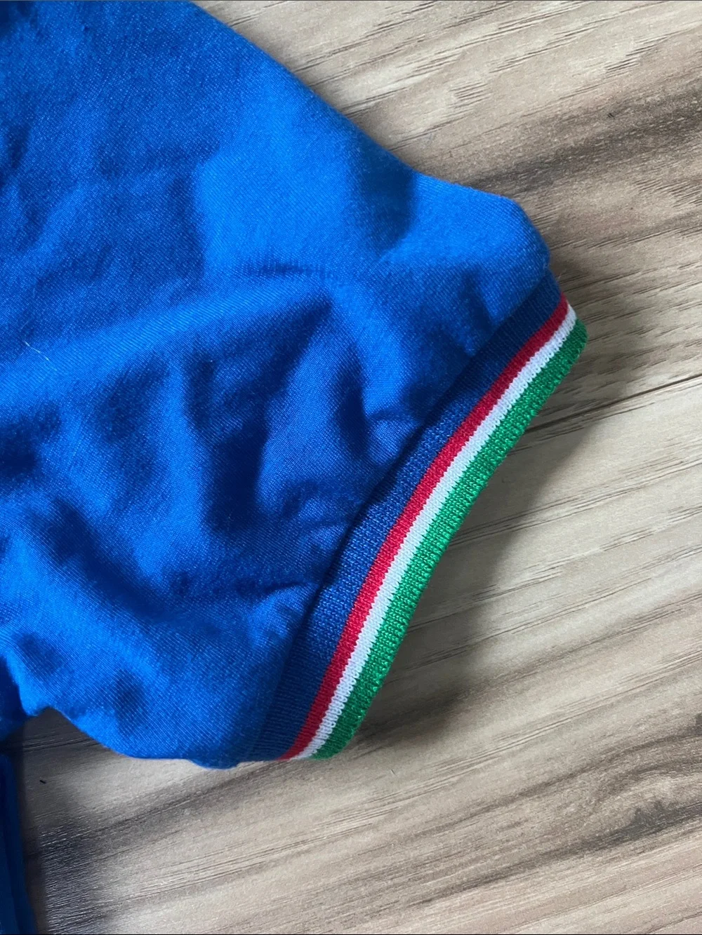 Italina Royal Blue Tee with Tricolor Collar
